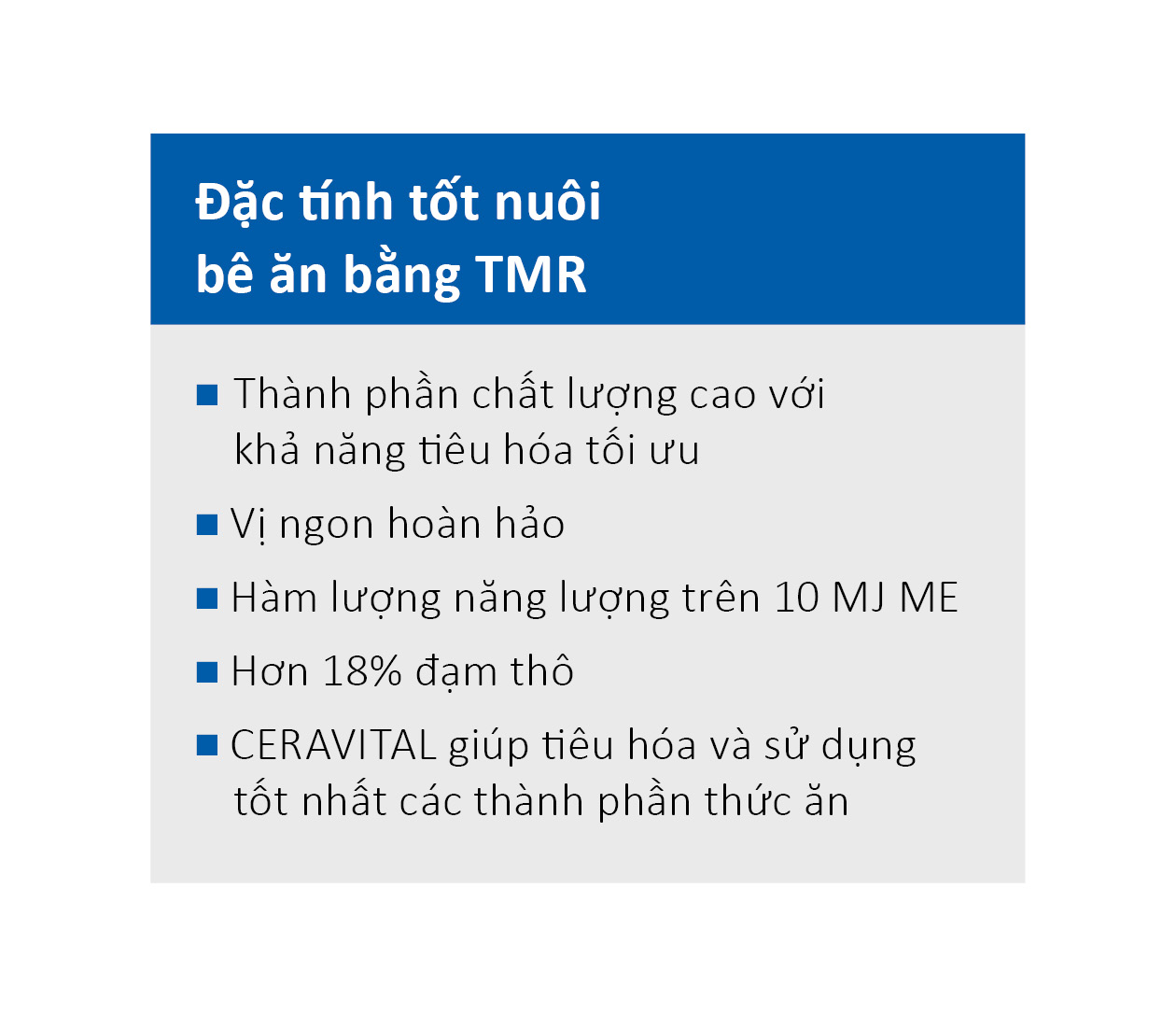 Đặc tính tốt nuôi bê ăn bằng TMR